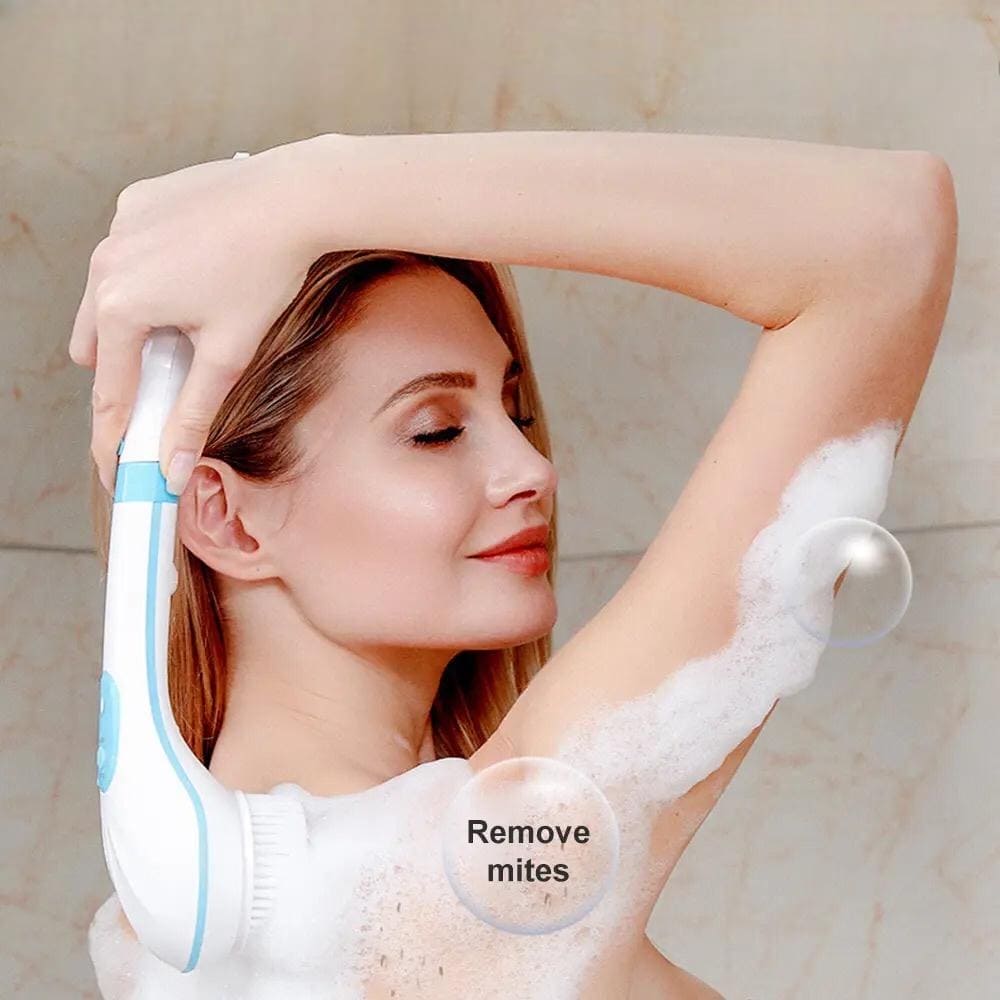 Spinning Spa Brush, 5 in 1 Electric Shower Brush, Multi Body Cleansing Brush, Handheld Massage Body Brush, Rotating Shower Sponge Scrubber Brushes, Multifunction Electric Shower Brush, Long Handle Rechargeable Back Body Brush Spinning Spa Brush, 5 in 1 Electric Shower Brush, Multi Body Cleansing Brush, Handheld Massage Body Brush, Rotating Shower Sponge Scrubber Brushes, Multifunction Electric Shower Brush, Long Handle Rechargeable Back Body Brush